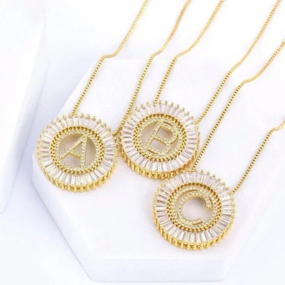 Crystal Round Charm Pendant Necklace